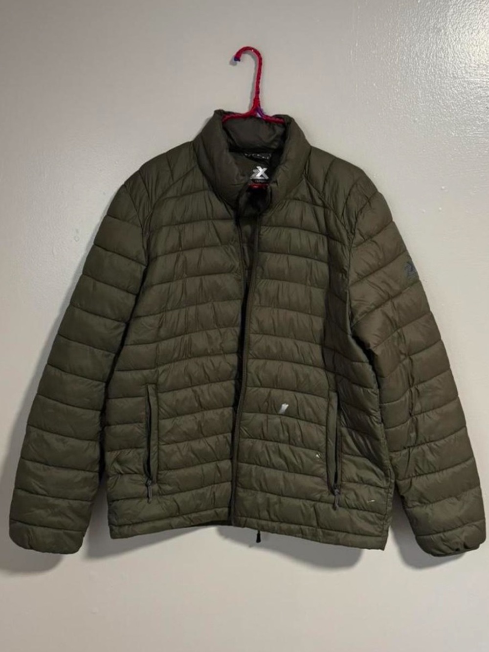 Men's Quilted Olive Packable Puffer Jacket men’s large